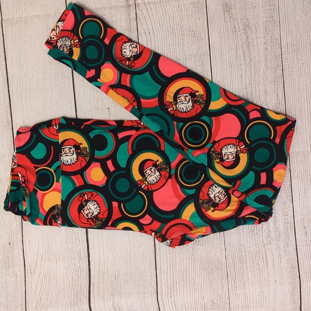 Lularoe OS NWOT Leggings multi-colored Christmas